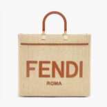 Fendi Women Fendi Sunshine Medium Shopper in Natural Straw