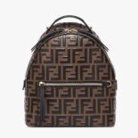 Fendi Women Mini Backpack Brown Leather FF