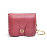 Loewe Women Puffer Goya Bag in Shiny Nappa Lambskin-Rose